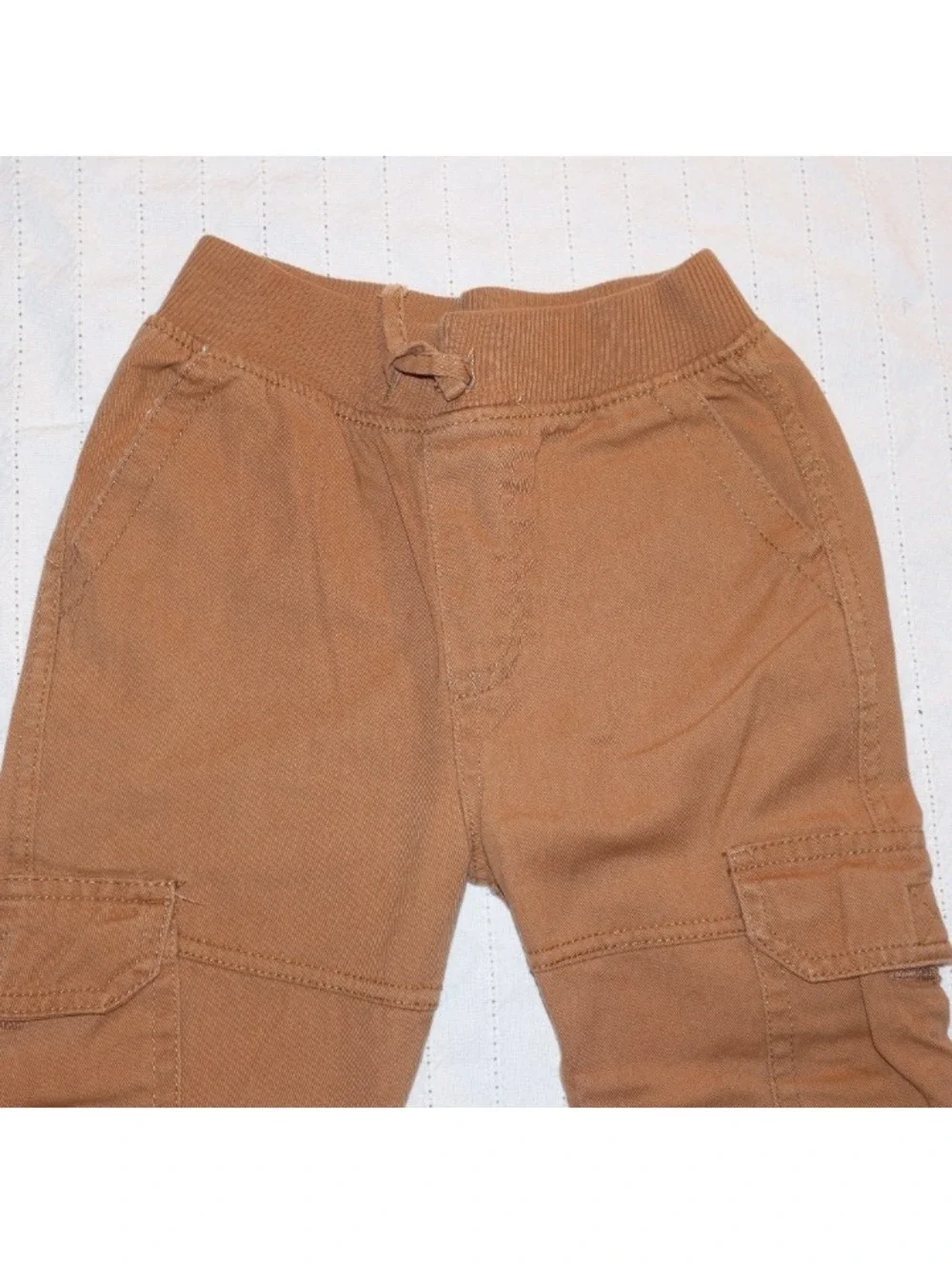 Beverly Hills Polo Club Boys Cargo Jogger Pants Size 5/6 Brown Pull-On Casual